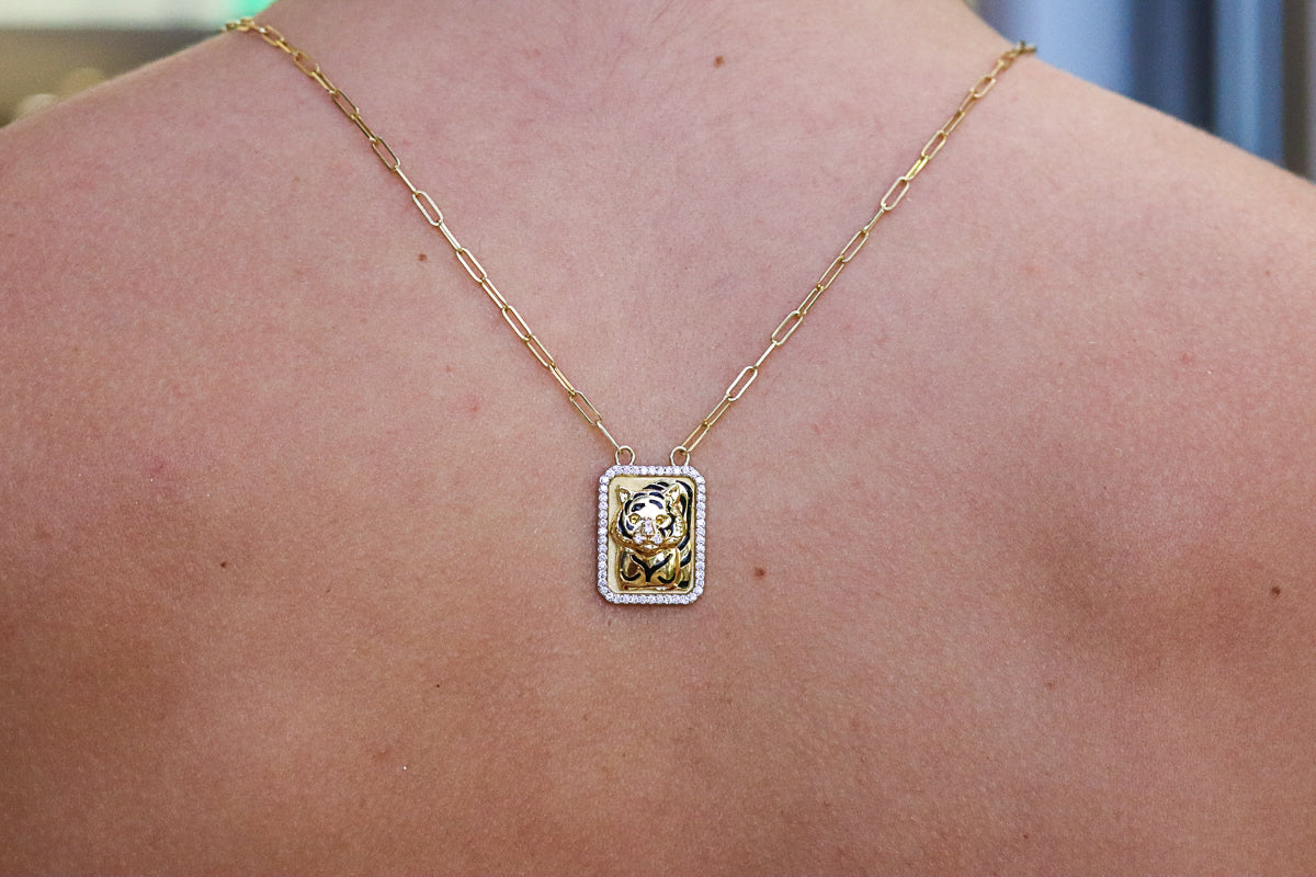 The Lion & Tiger Scapular Necklace