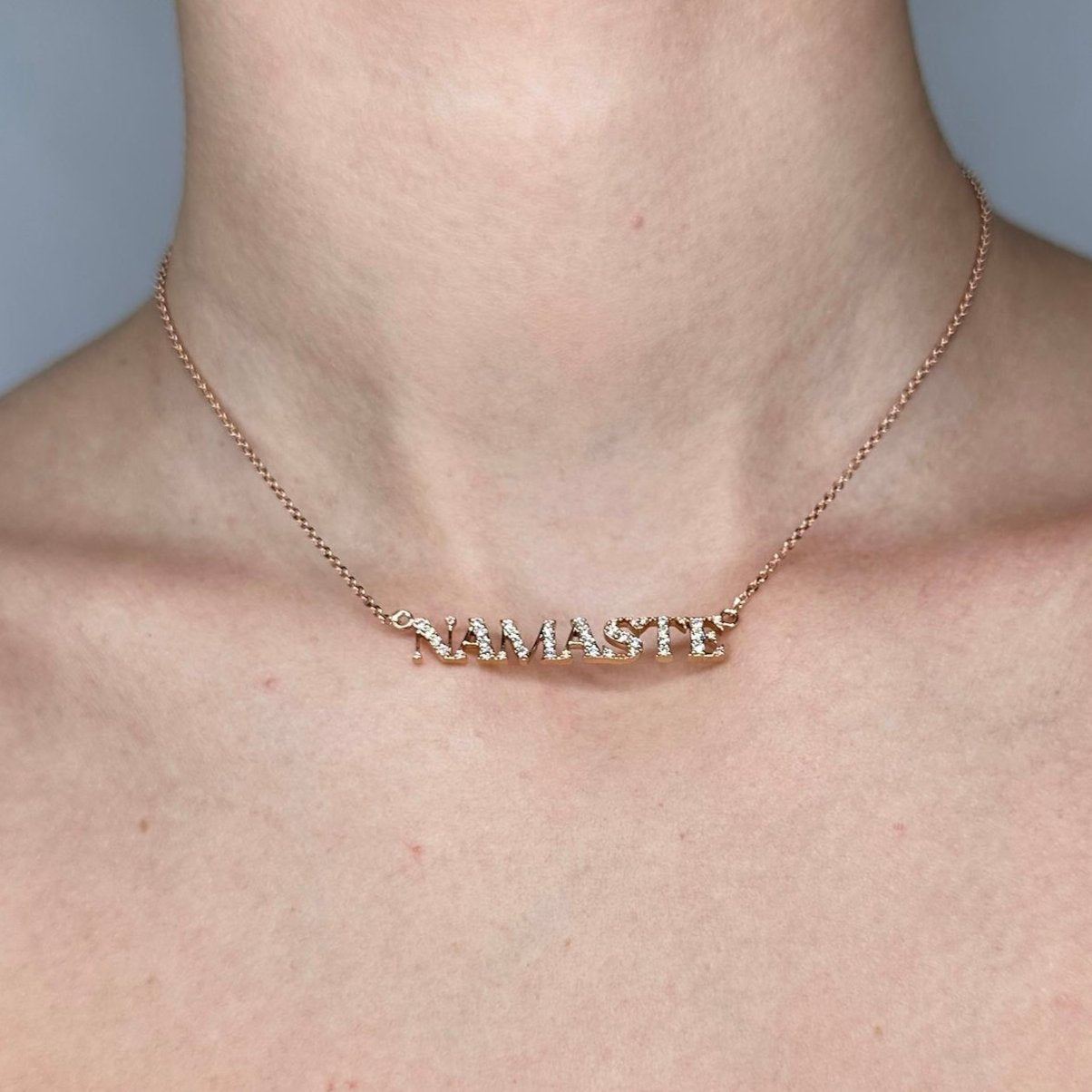 Namaste 14K Gold & Natural Diamonds Name Necklace