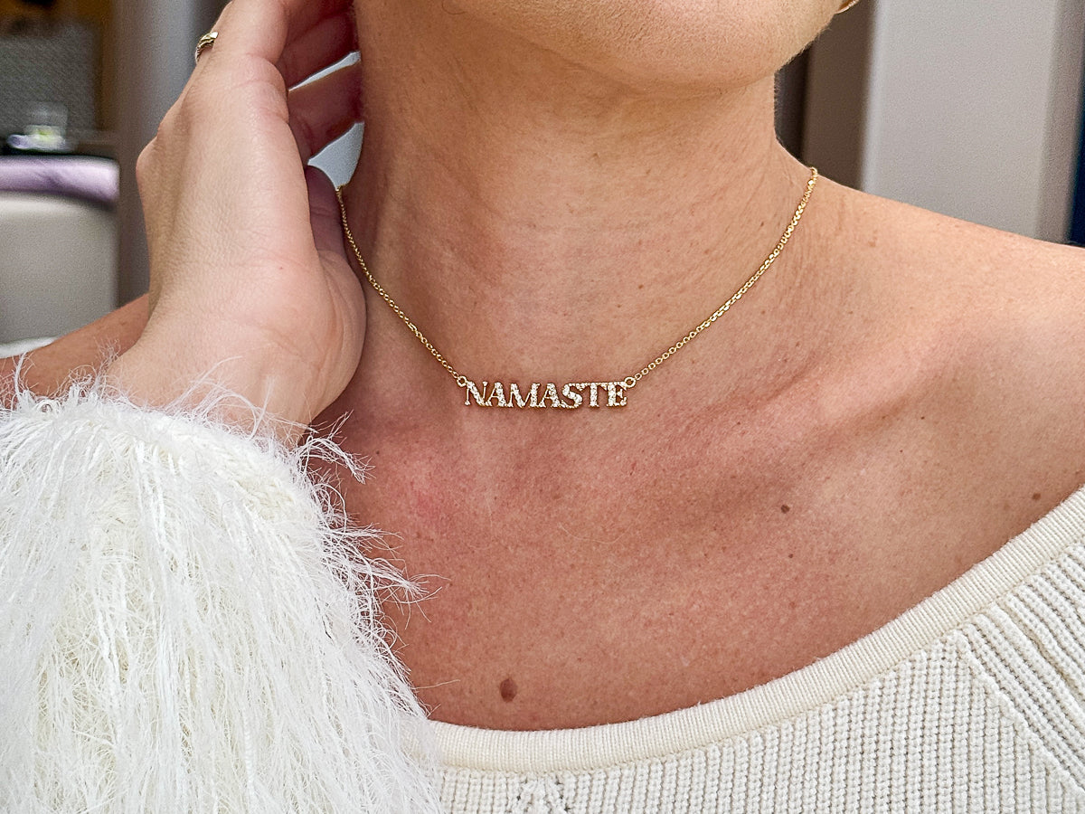 Namaste 14K Gold & Natural Diamonds Name Necklace