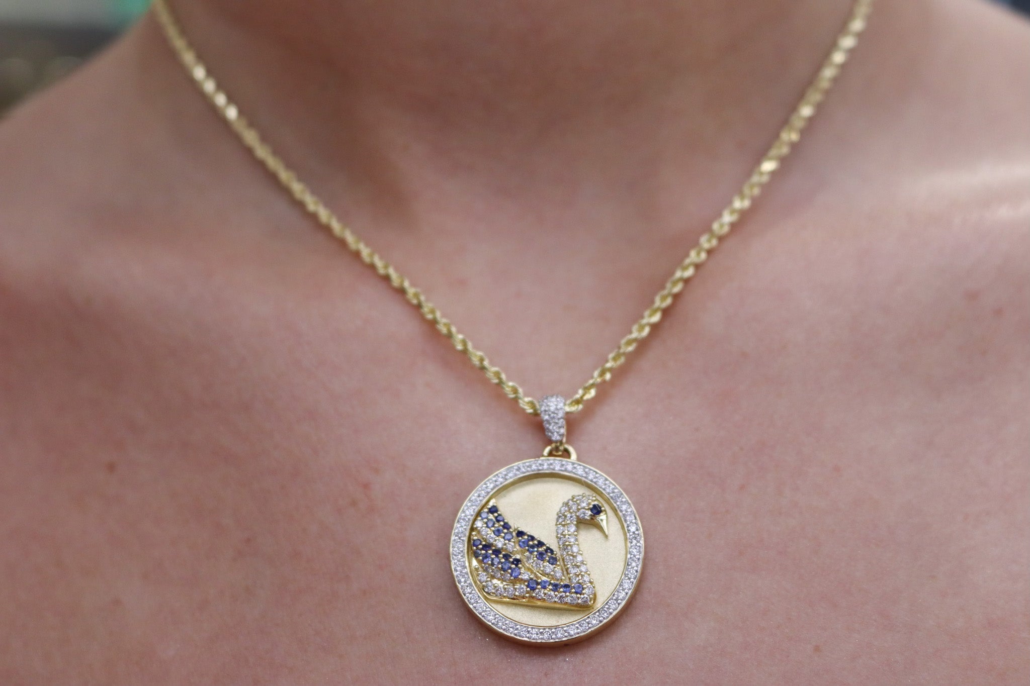 The Swan Diamond Pendant Necklace